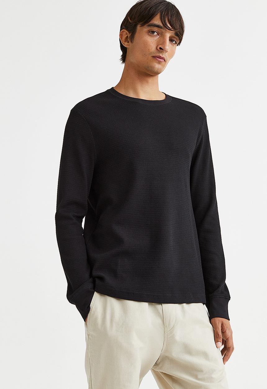 H&M - Jersey top slim fit - black