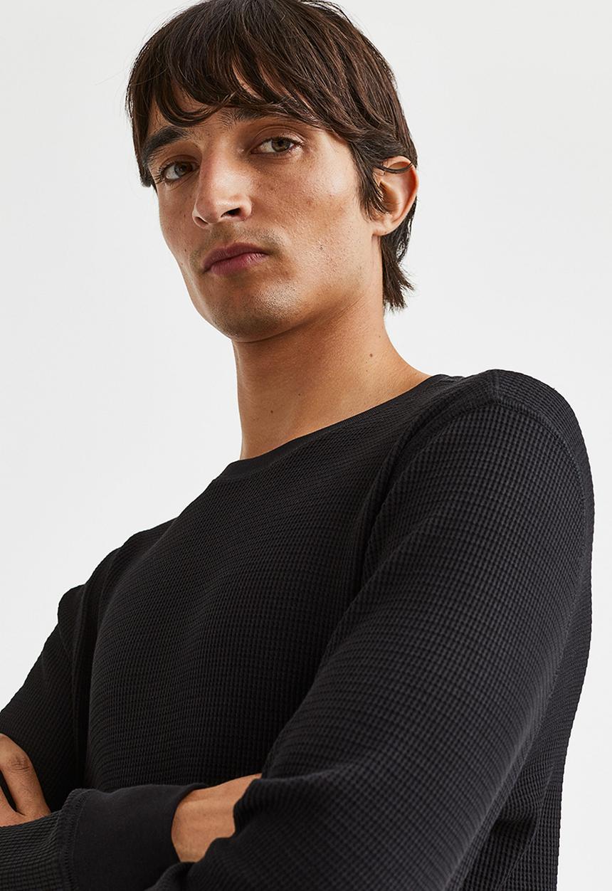 H&M - Jersey top slim fit - black