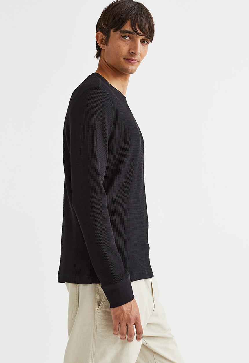 H&M - Jersey top slim fit - black