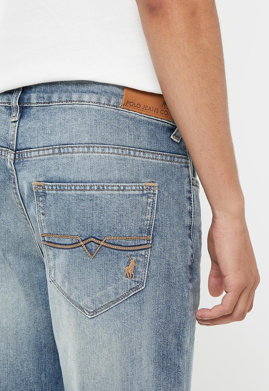 POLO - Men pjc dakar tapered leg denim  - mid wash