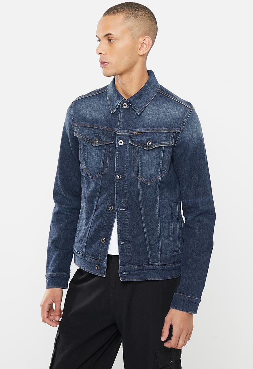 G-STAR - 3301 slim jkt hodra stretch denim - vintage dk aged