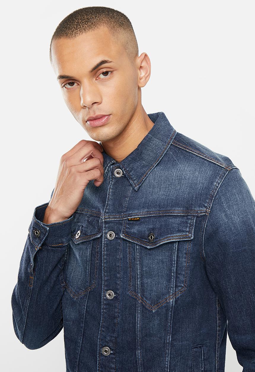 G-STAR - 3301 slim jkt hodra stretch denim - vintage dk aged