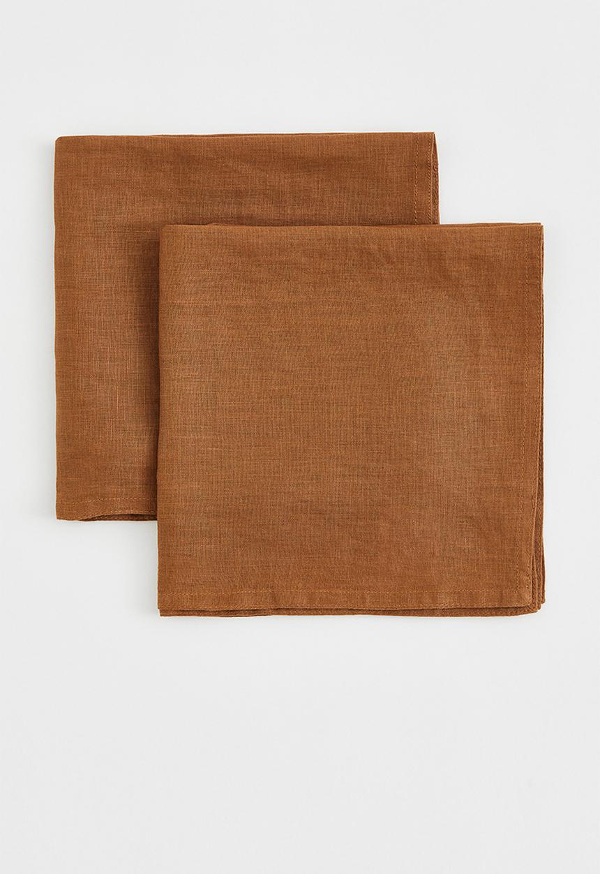 H&M - 2-pack linen napkins - brown