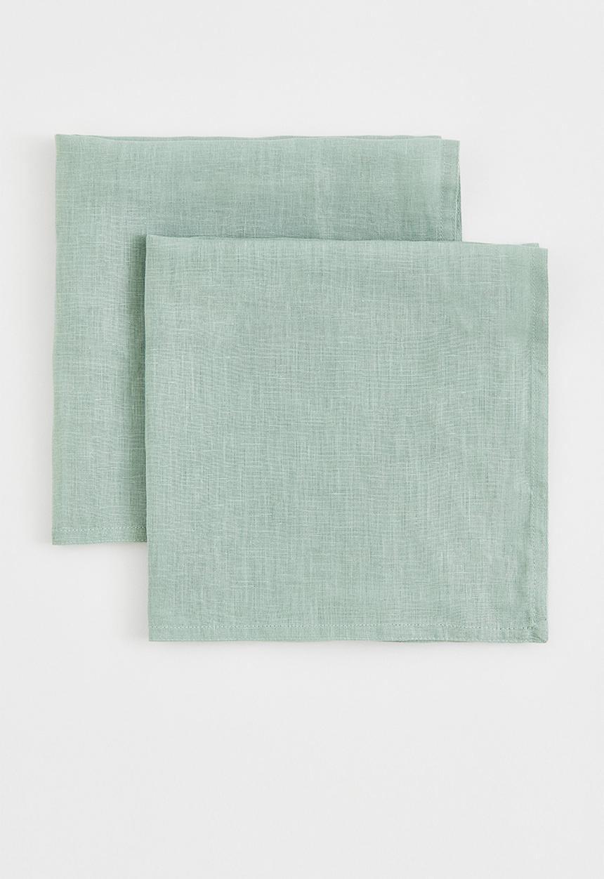 H&M - 2-pack linen napkins - turquoise