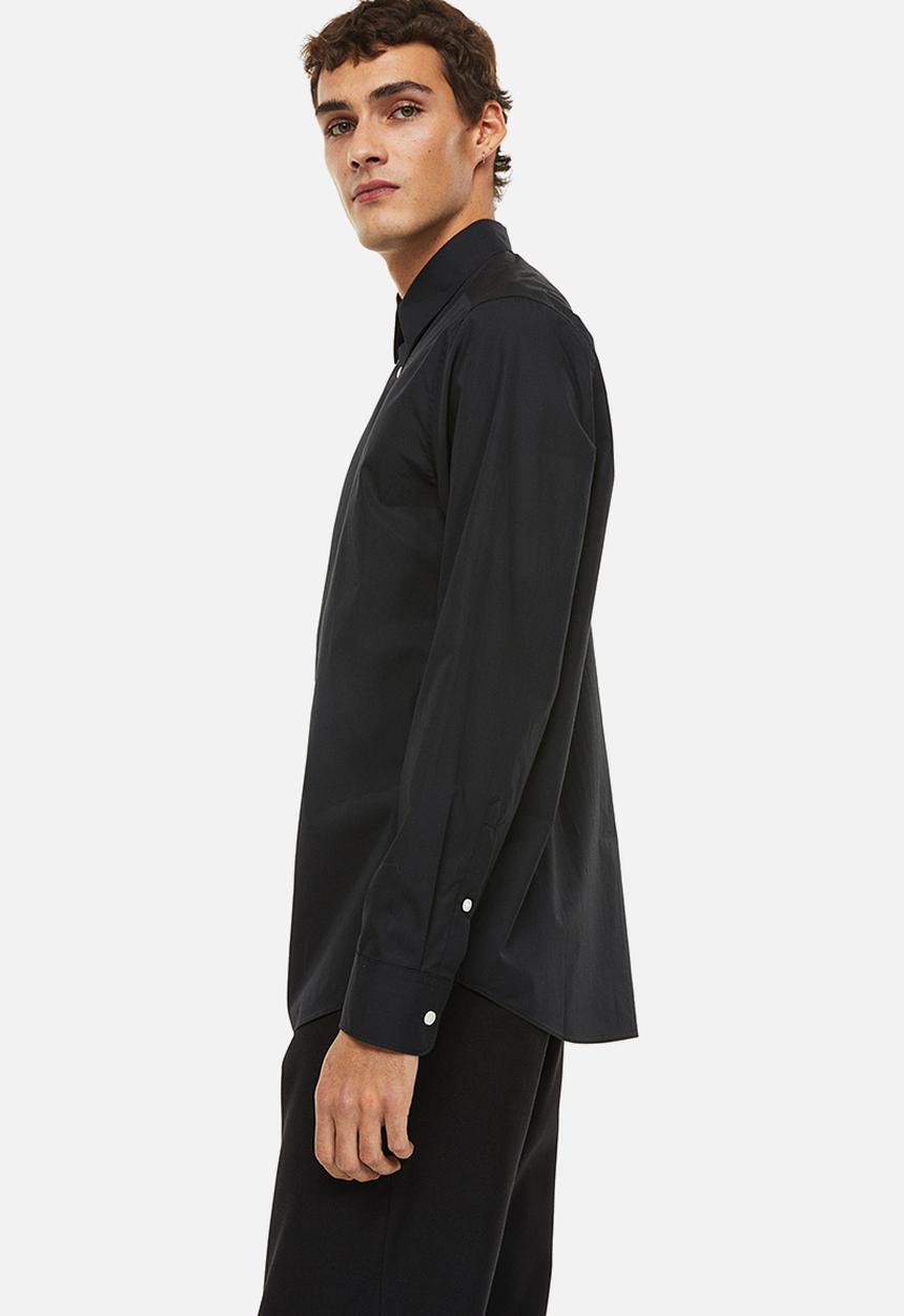 H&M - Regular fit cotton shirt - black