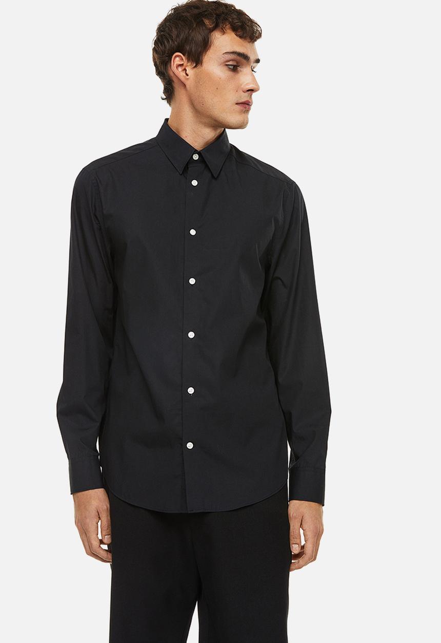 H&M - Regular fit cotton shirt - black