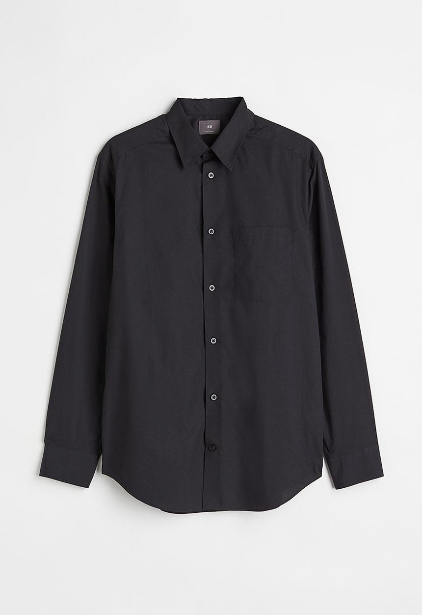 H&M - Regular fit cotton shirt - black