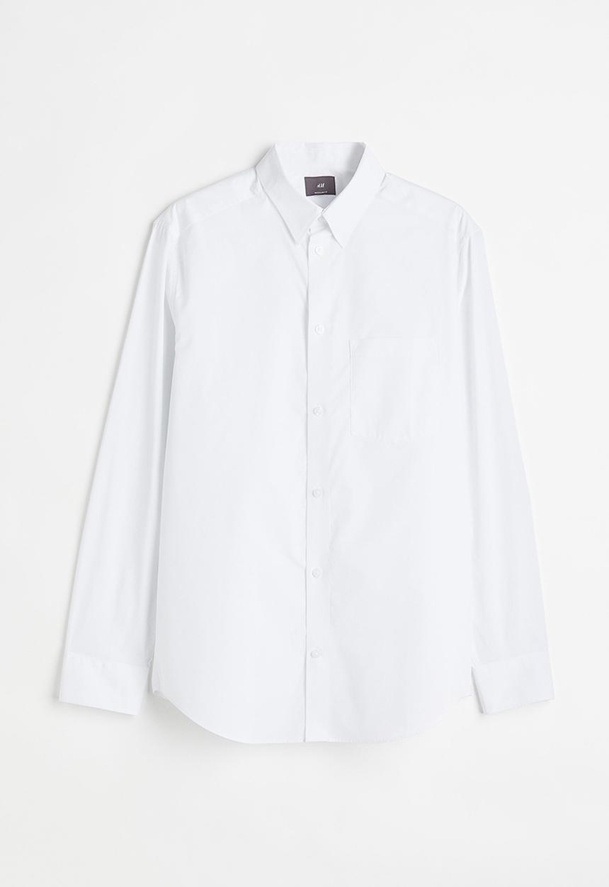 H&M - Regular fit cotton shirt - white