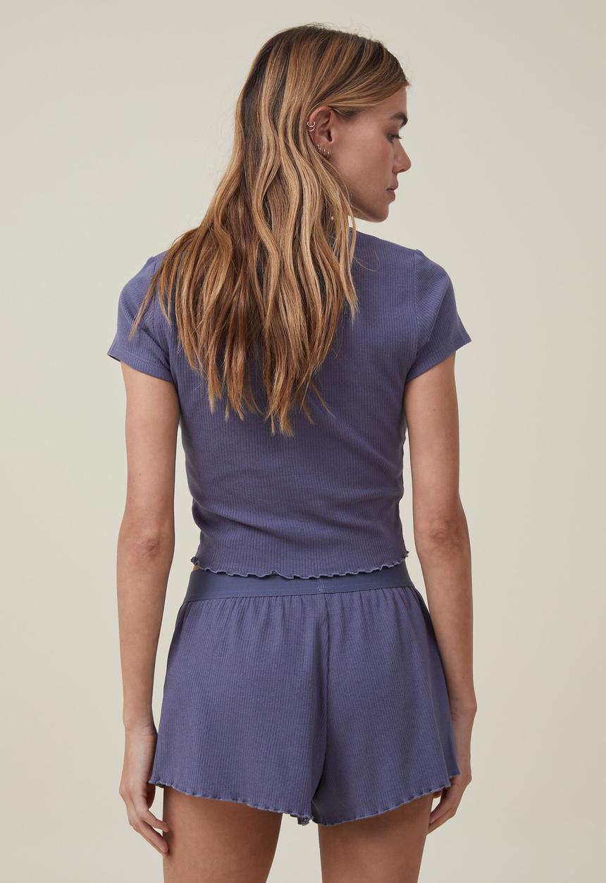 Cotton On - Body branded sleep short - bluestone