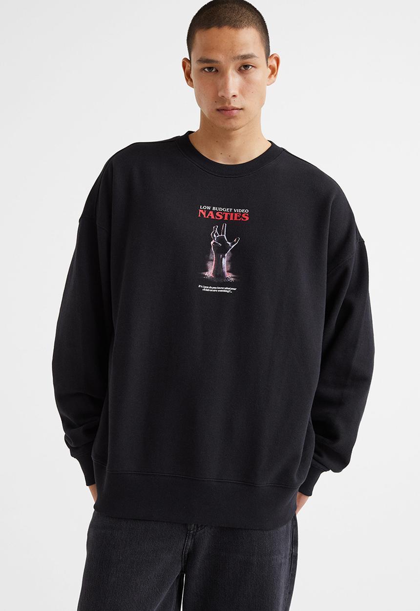 H&M - Relaxed fit sweatshirt - black/nasties