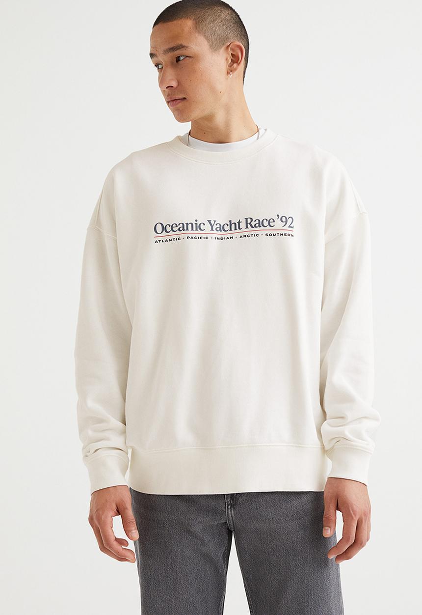 H&M - Relaxed fit sweatshirt - cream/yacht race