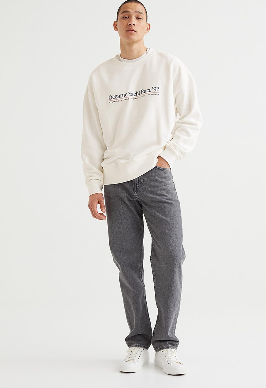 H&M - Relaxed fit sweatshirt - cream/yacht race