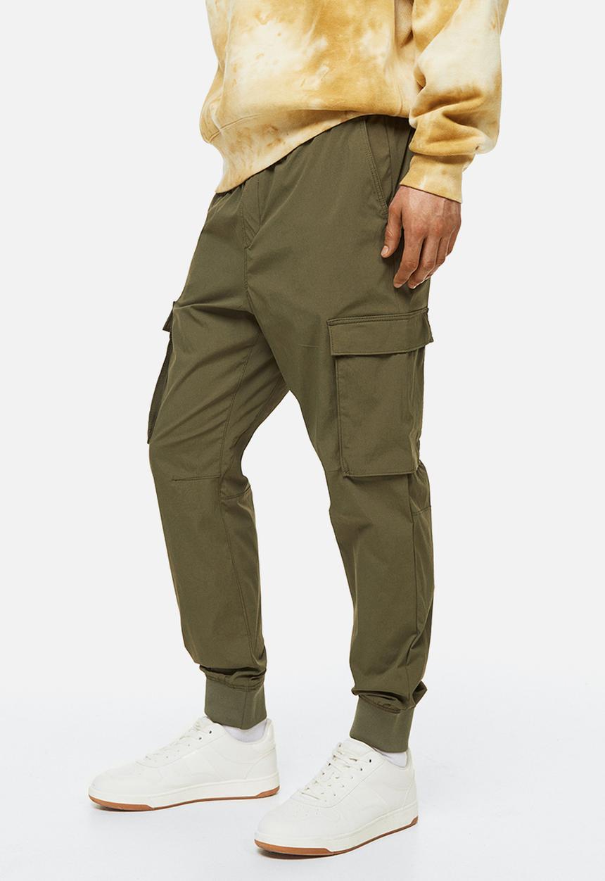 H&M - Nylon cargo joggers - khaki green