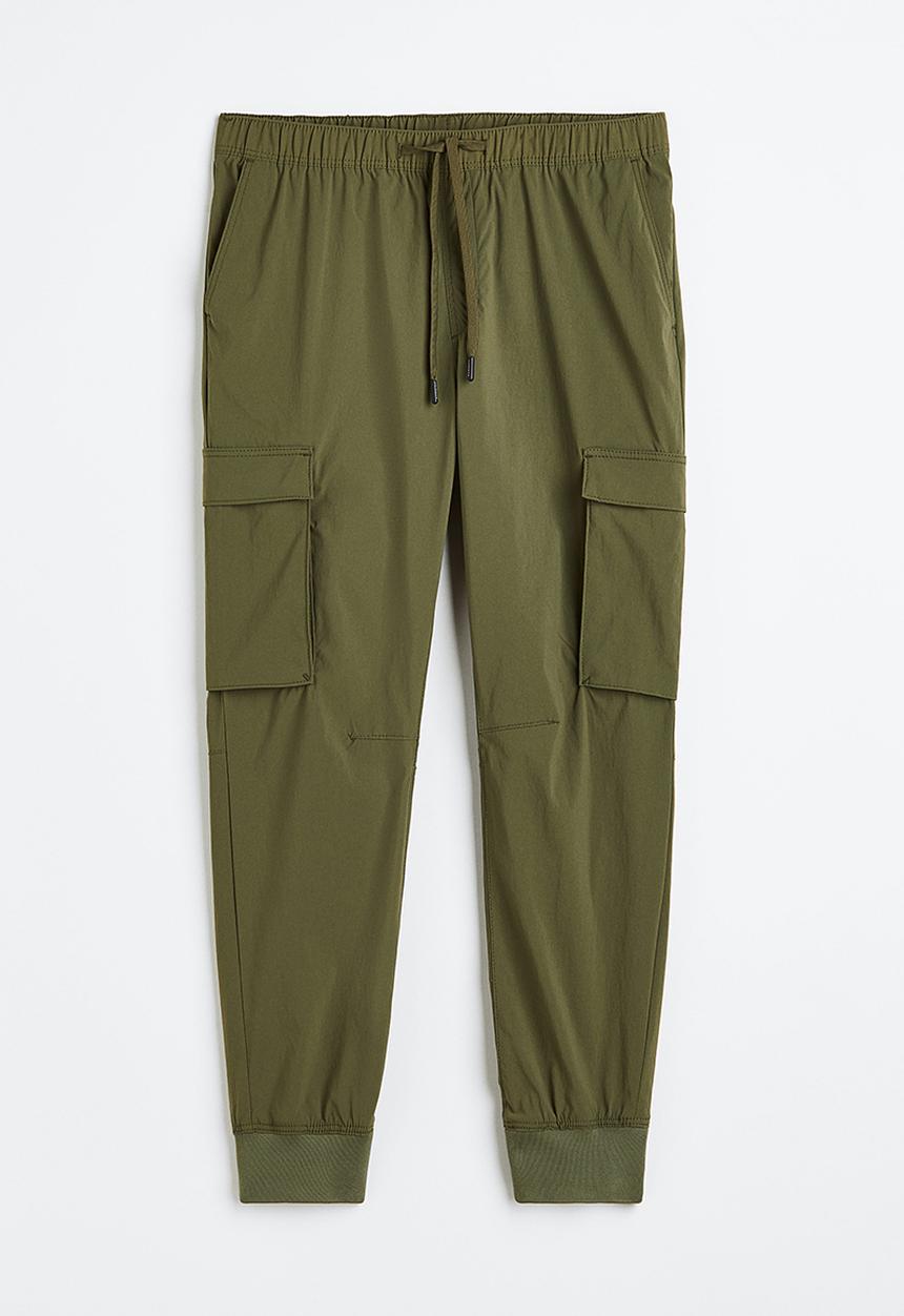H&M - Nylon cargo joggers - khaki green