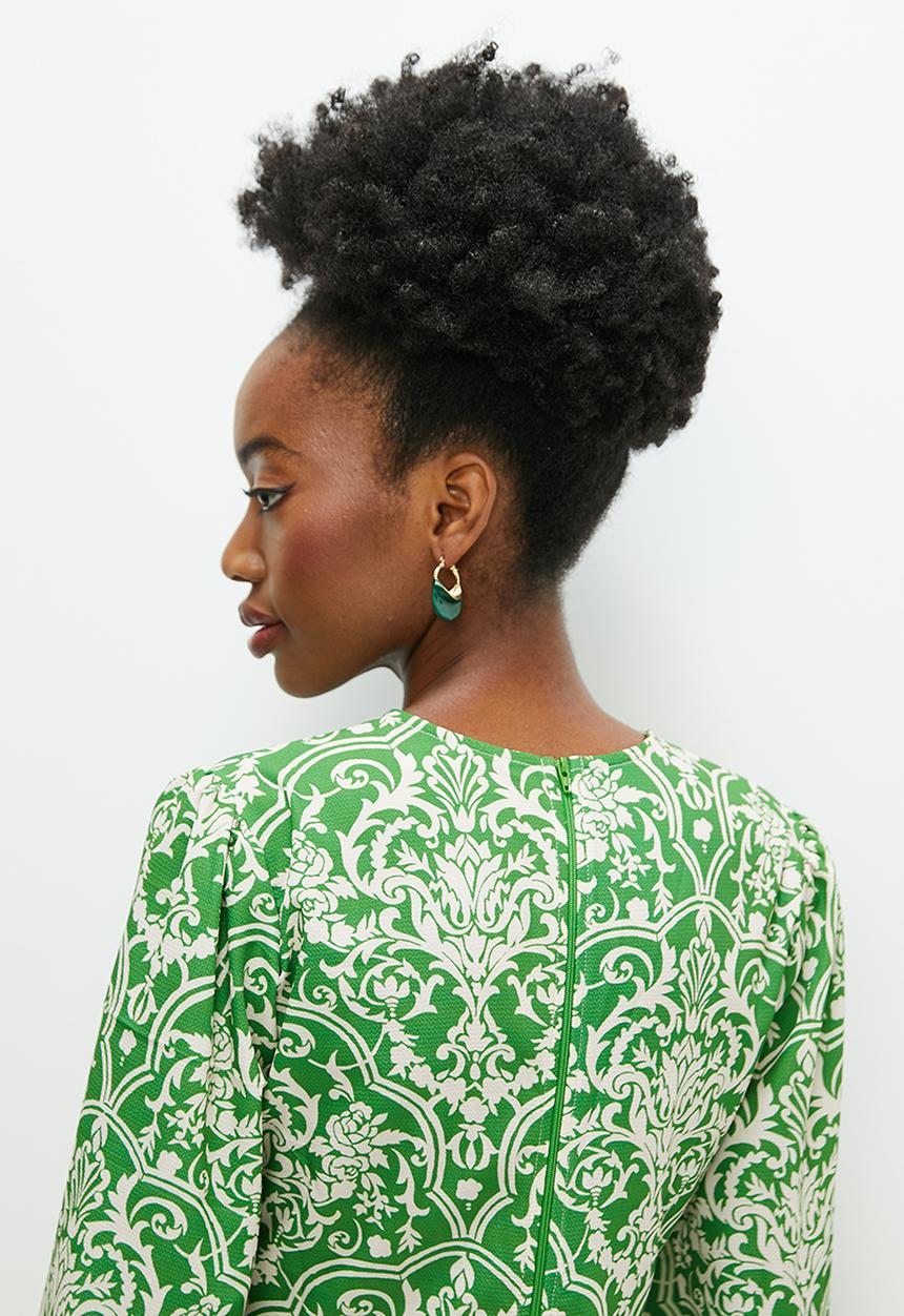 edit - Printed paneled fit and flare maxi dress - oriental floral