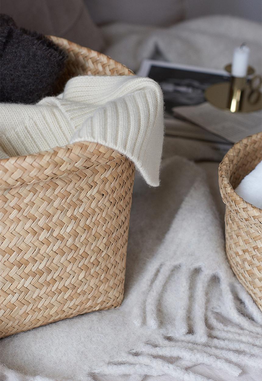 H&M - Large seagrass storage basket - beige