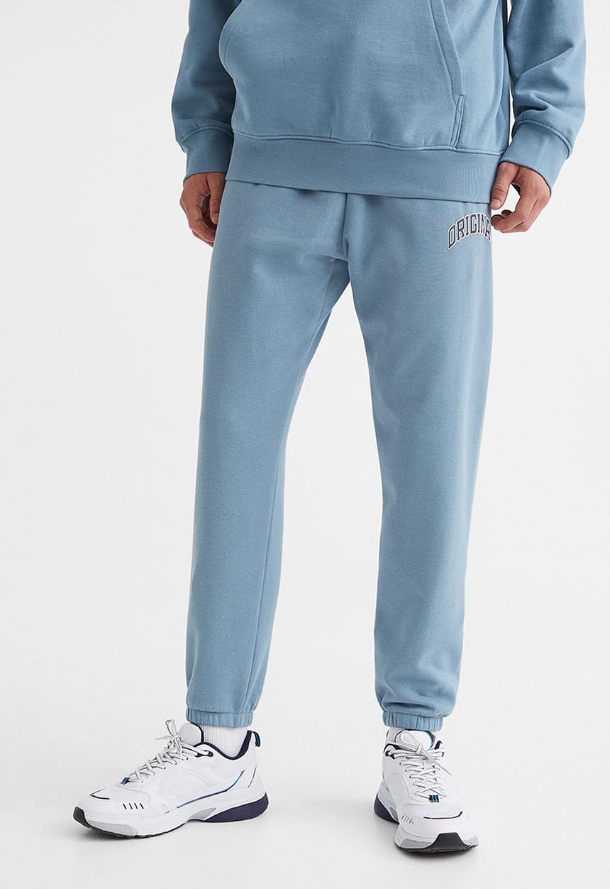 H&M - Regular fit printed sweatpants - light blue/original