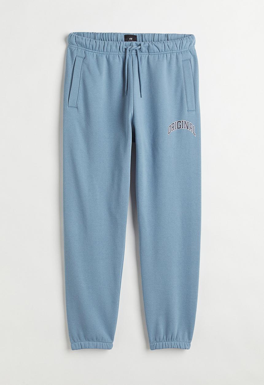 H&M - Regular fit printed sweatpants - light blue/original