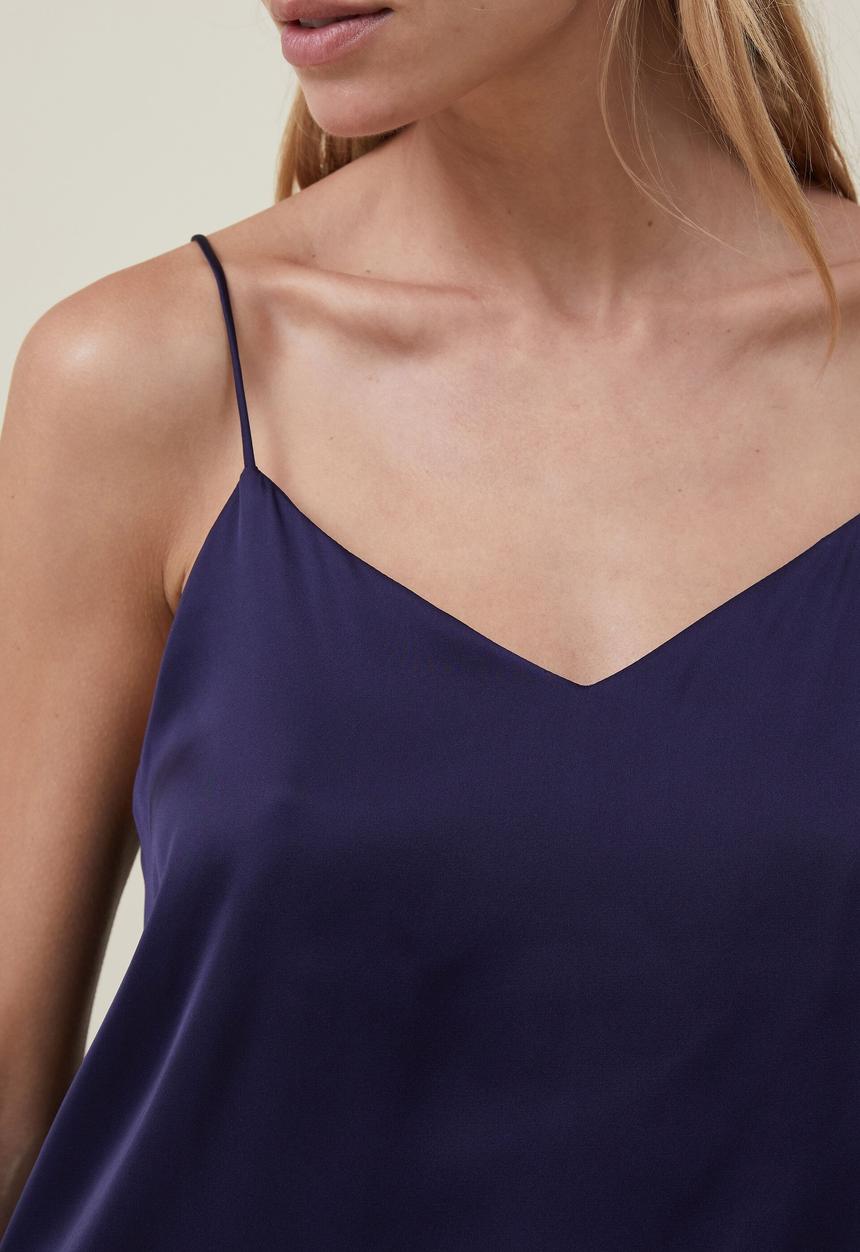 Cotton On - Body satin cami sleep set - navy vision
