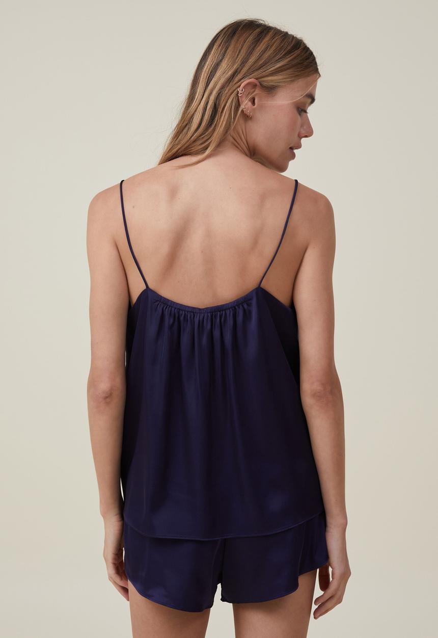 Cotton On - Body satin cami sleep set - navy vision