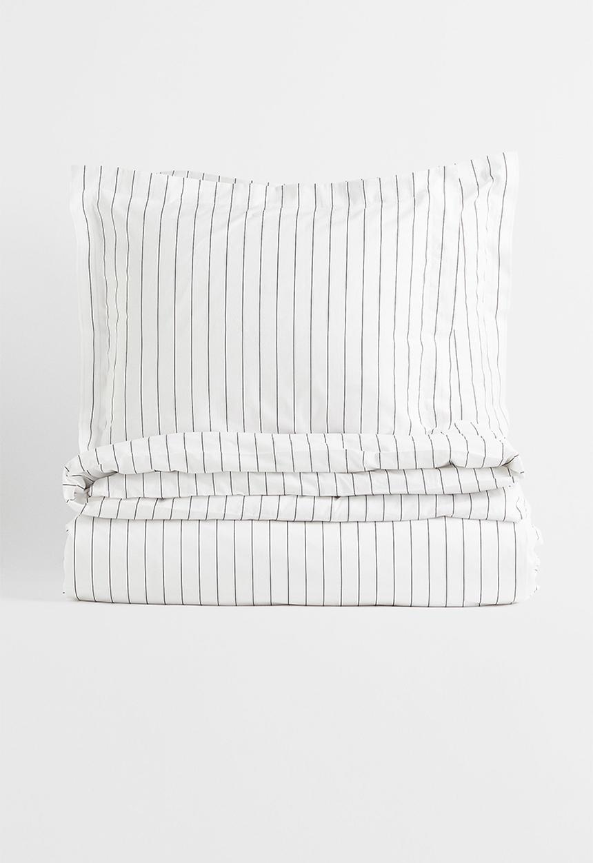 H&M - Cotton double/king duvet cover set - white