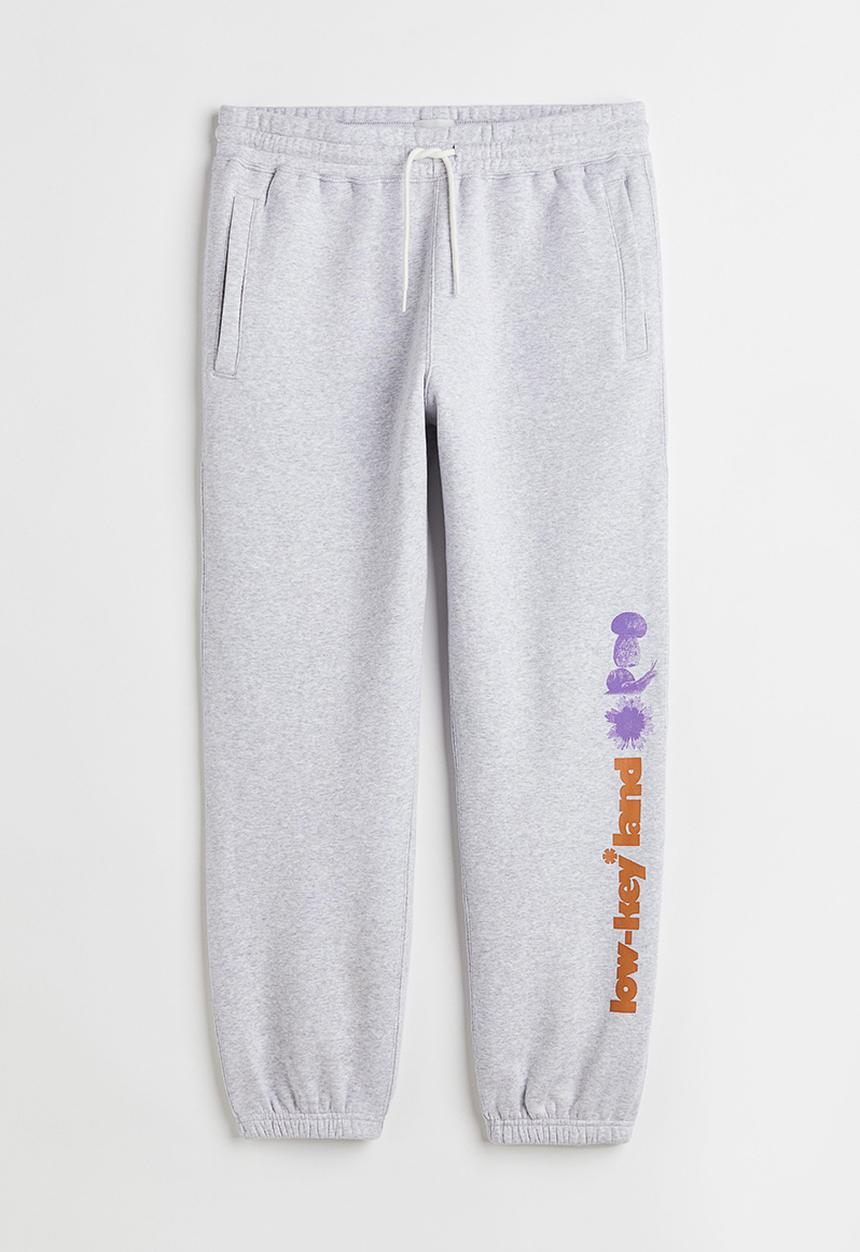 H&M - Relaxed fit sweatpants - light grey marl/low-key land