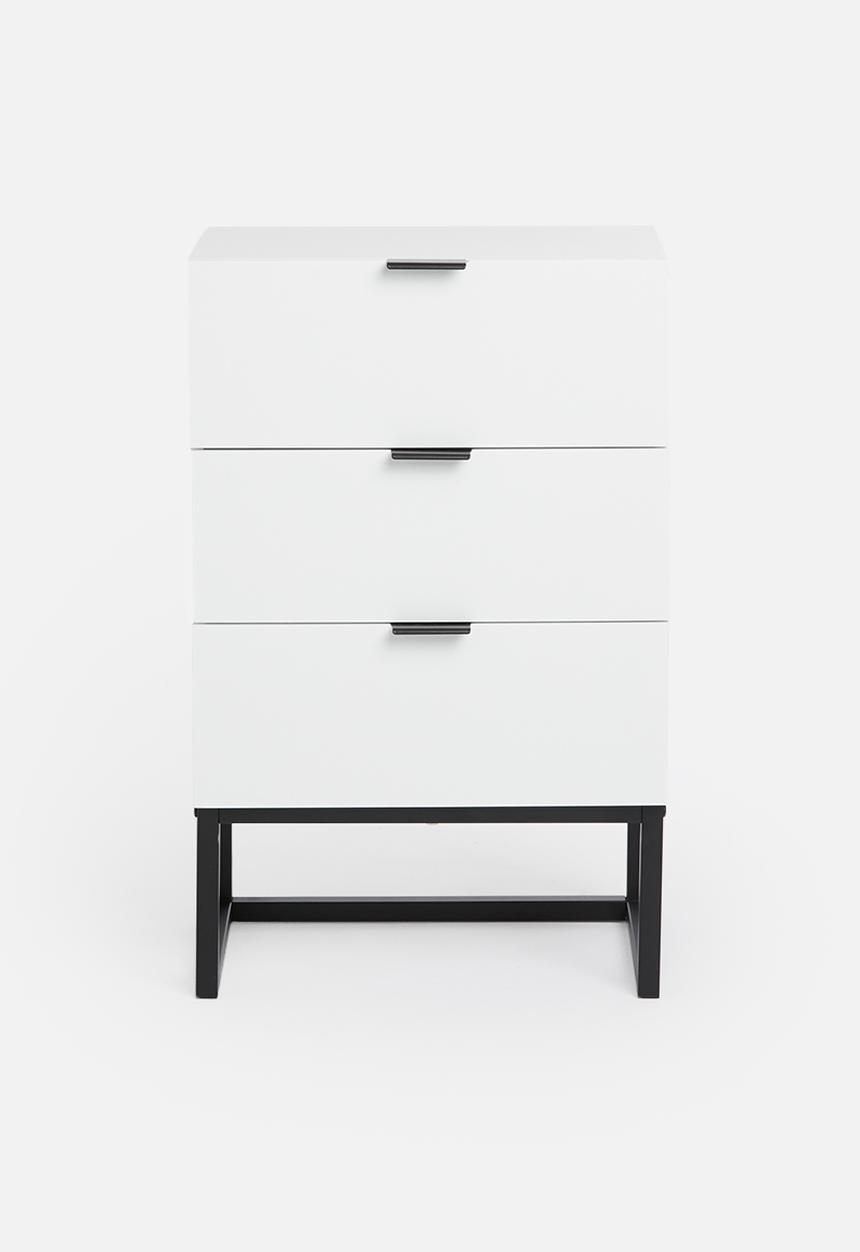Sixth Floor - Stockholm 3 drawer storage - white