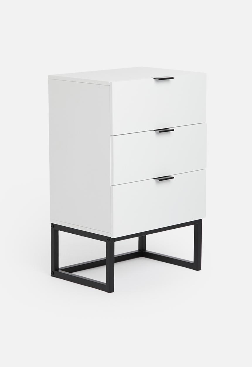 Sixth Floor - Stockholm 3 drawer storage - white