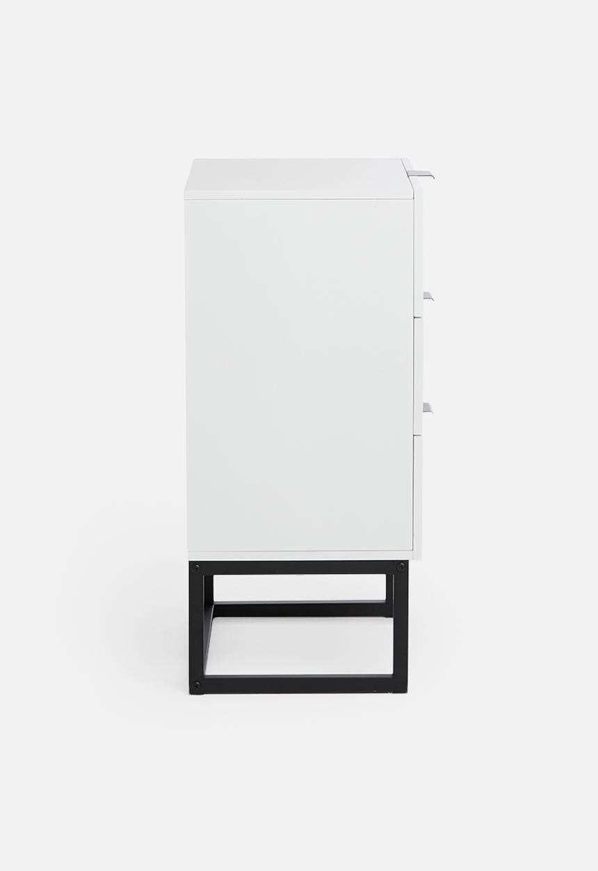 Sixth Floor - Stockholm 3 drawer storage - white