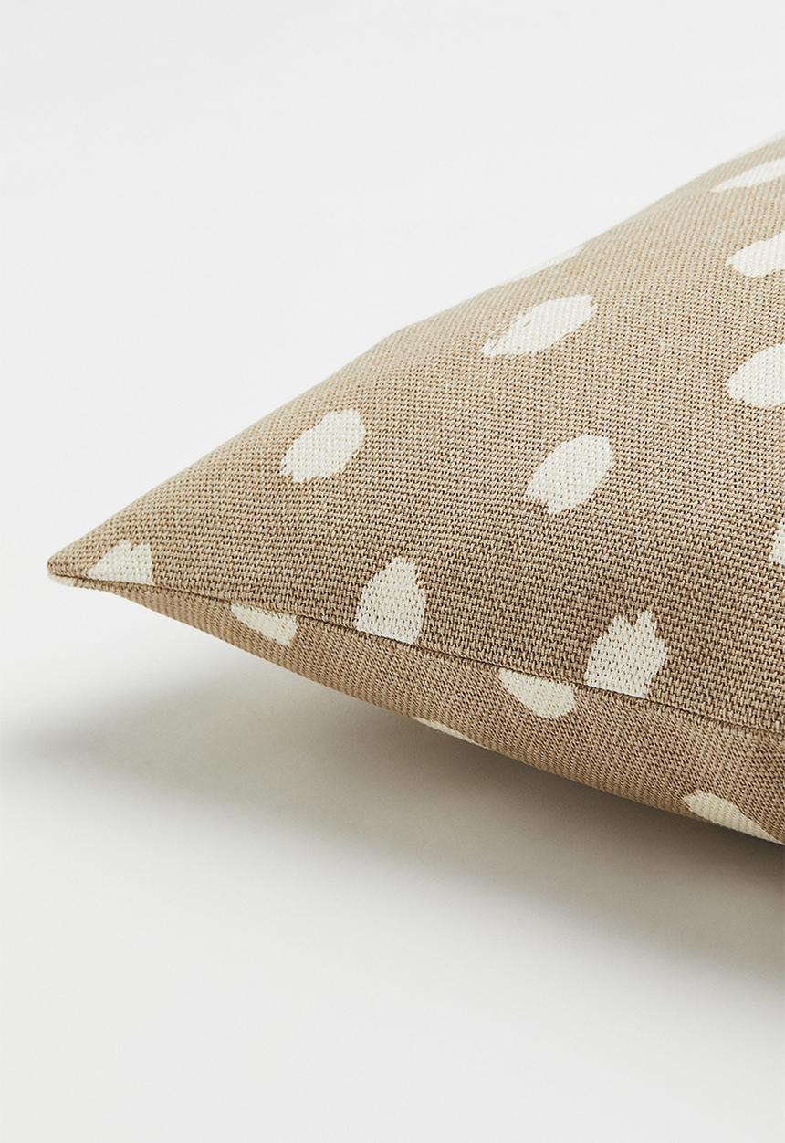H&M - Patterned cotton cushion cover - beige/multi