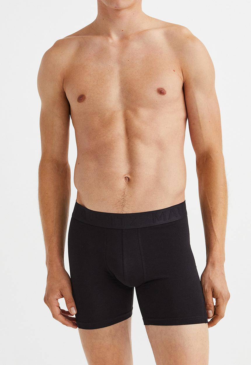 H&M - 3 Pack mid cotton trunks - dark brown/black