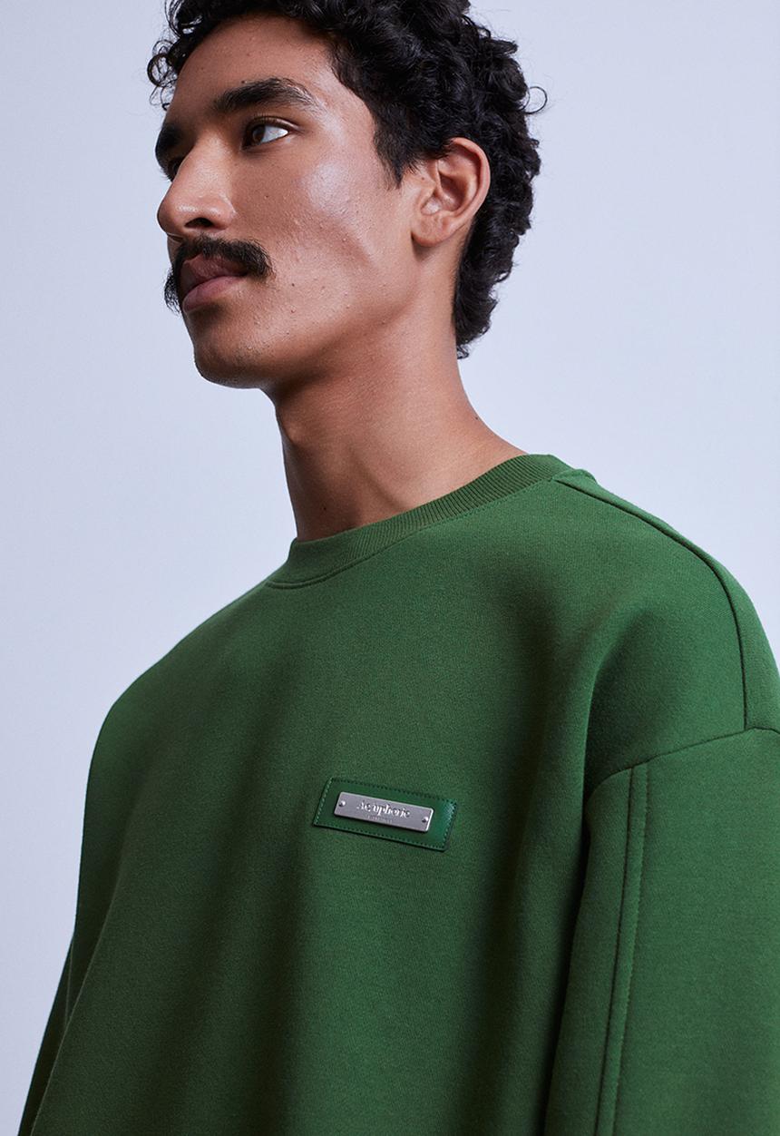 H&M - Relaxed fit appliquéd sweatshirt - green/aeuphorie