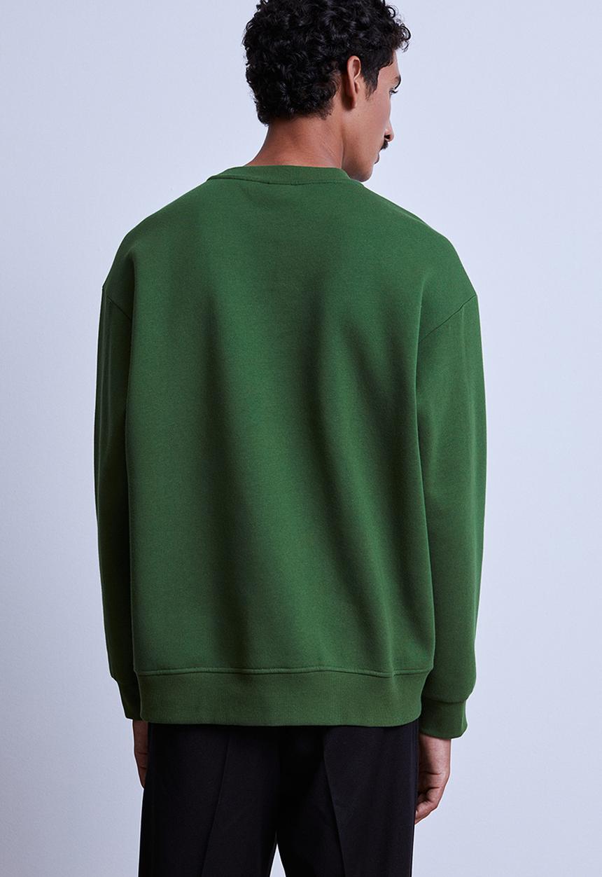 H&M - Relaxed fit appliquéd sweatshirt - green/aeuphorie