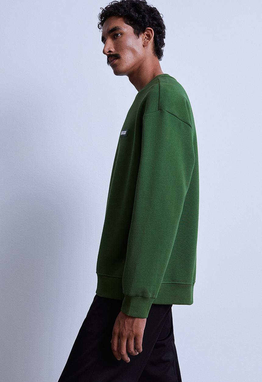 H&M - Relaxed fit appliquéd sweatshirt - green/aeuphorie