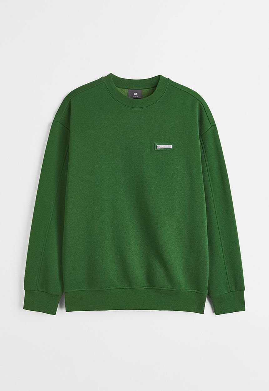 H&M - Relaxed fit appliquéd sweatshirt - green/aeuphorie