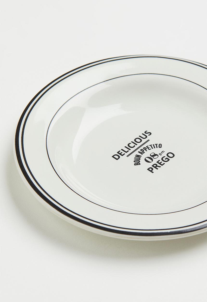 H&M - Stoneware mini plate - multi/white