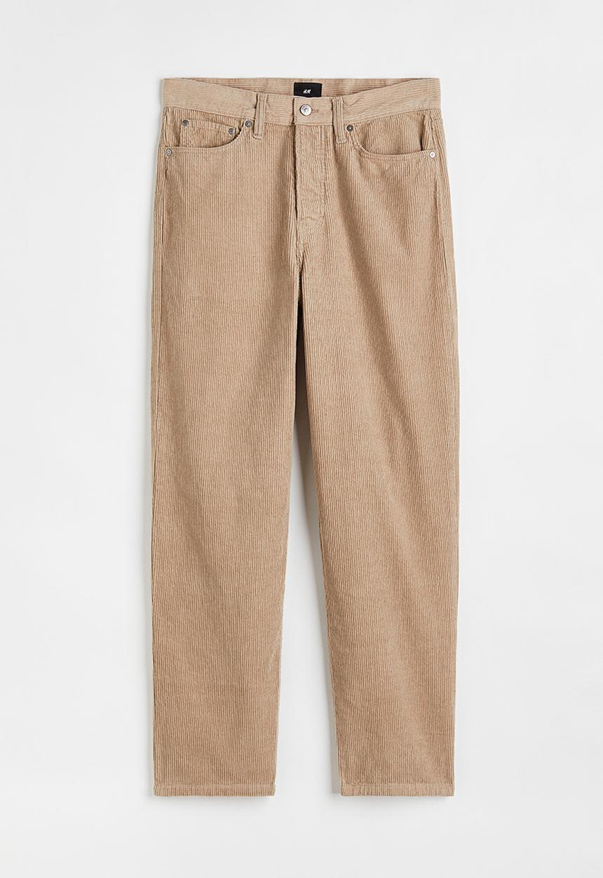 H&M - Loose fit corduroy trousers - beige