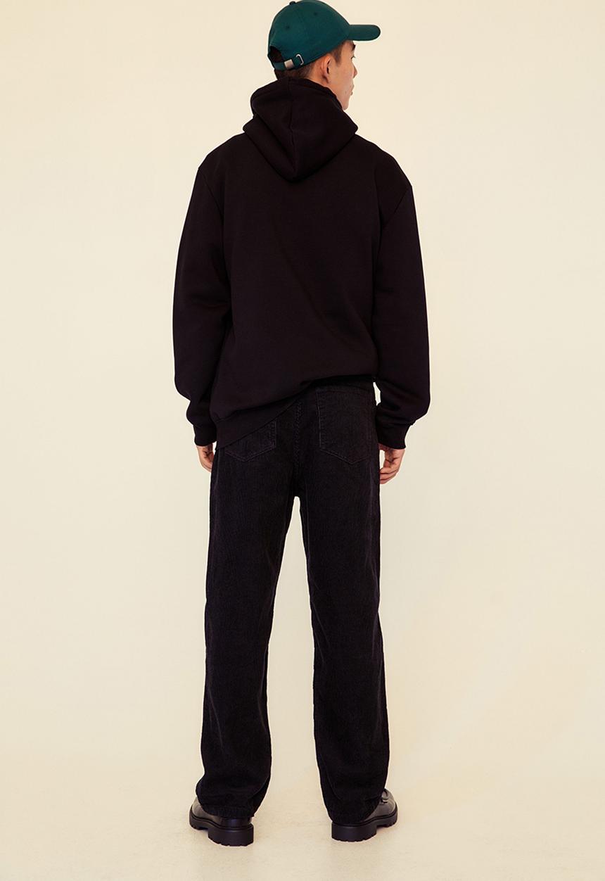 H&M - Loose fit corduroy trousers - black