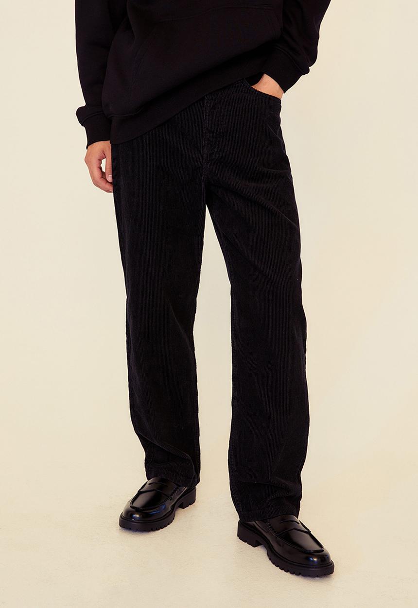 H&M - Loose fit corduroy trousers - black
