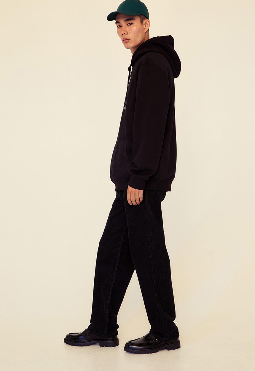 H&M - Loose fit corduroy trousers - black