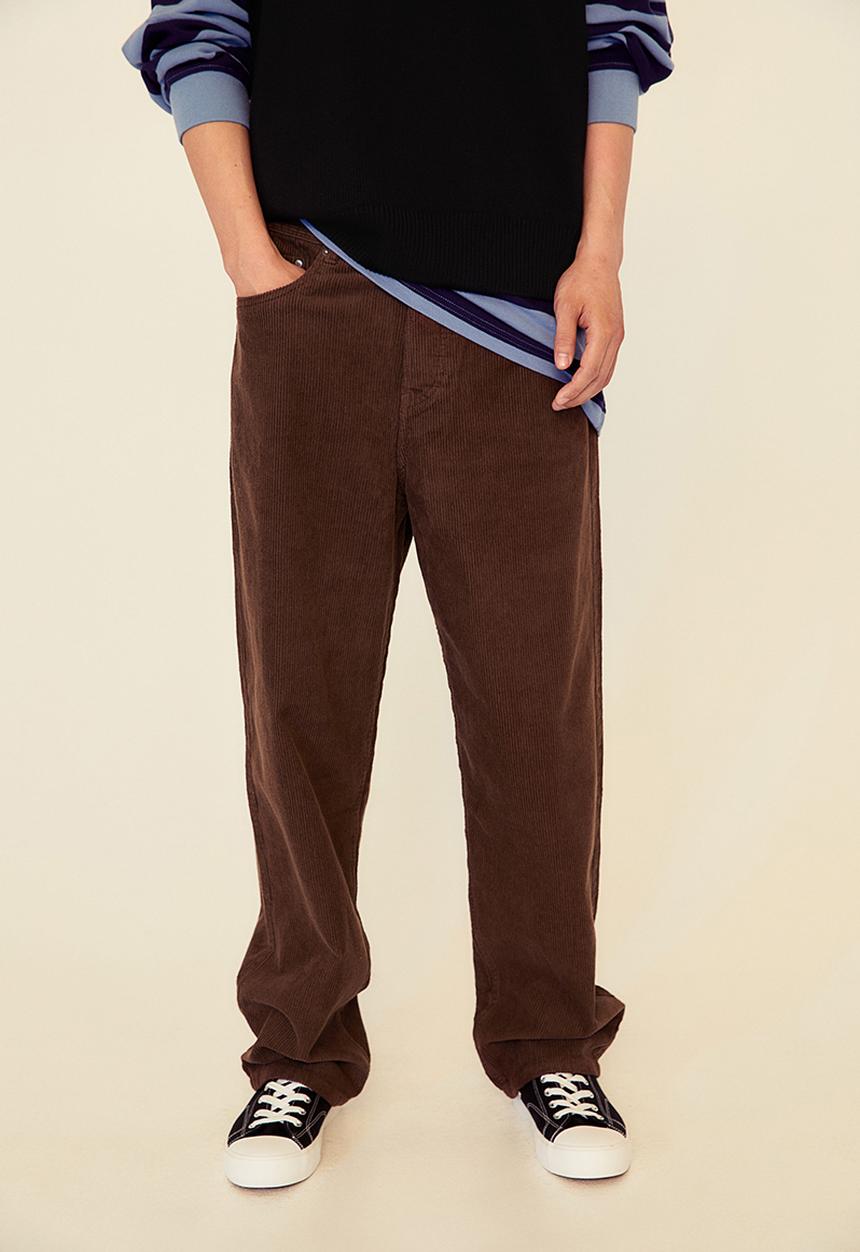 H&M - Loose fit corduroy trousers - brown