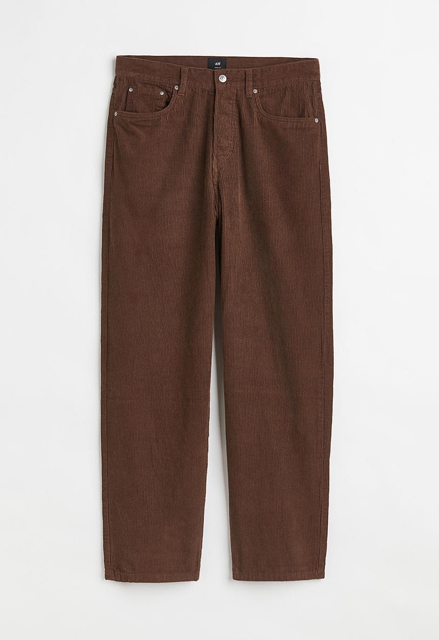 H&M - Loose fit corduroy trousers - brown