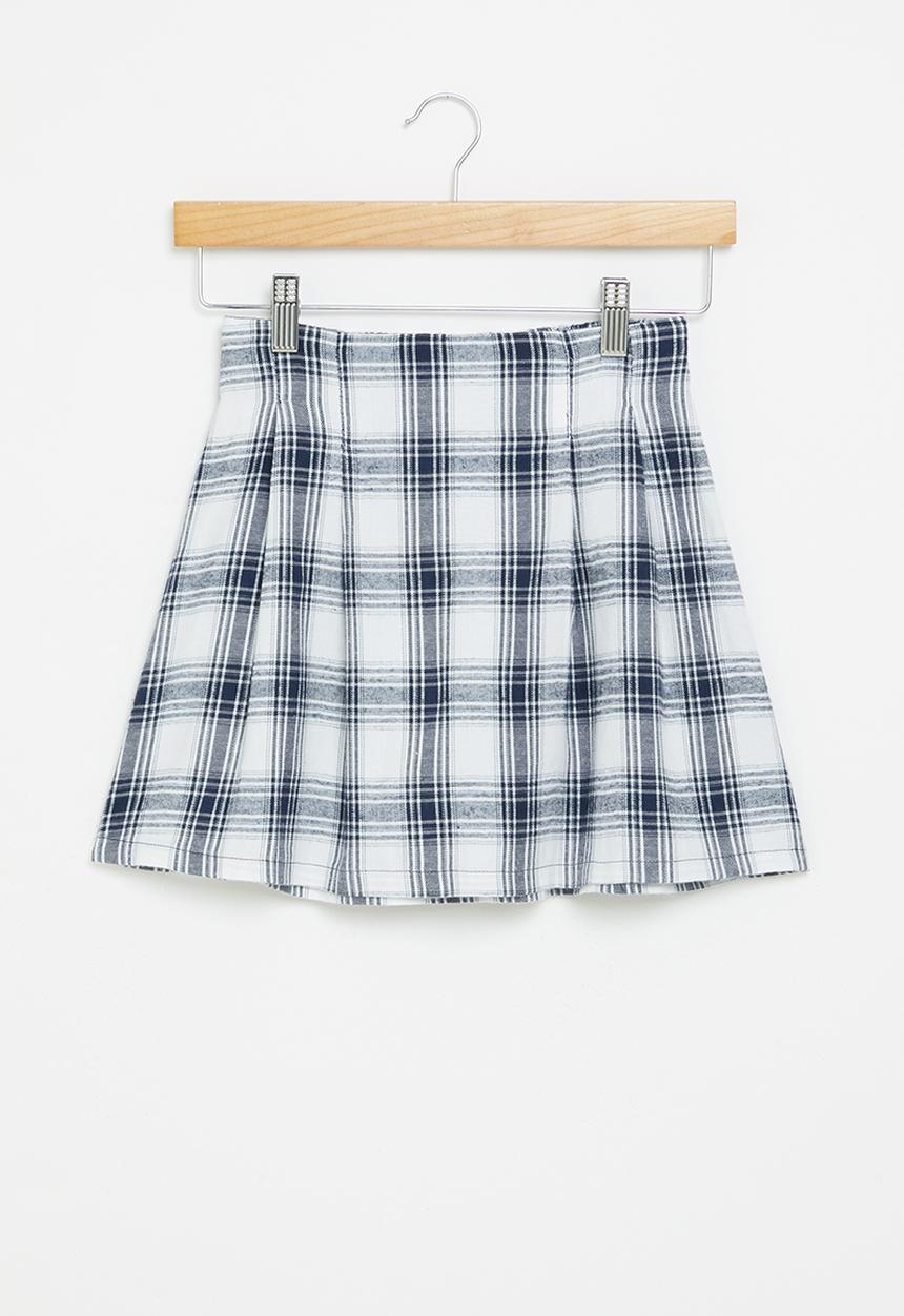 Superbalist - Check skirt - ivory/navy check