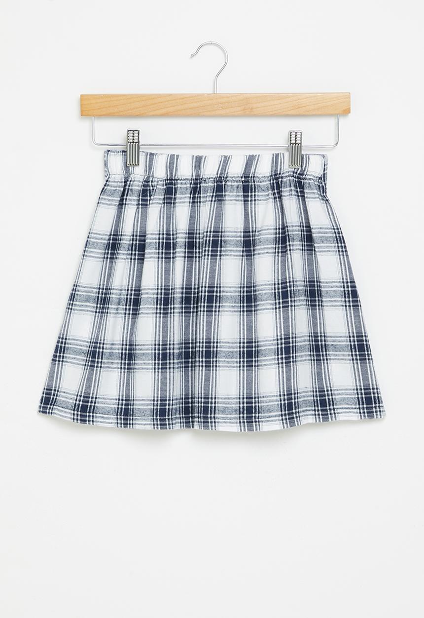 Superbalist - Check skirt - ivory/navy check