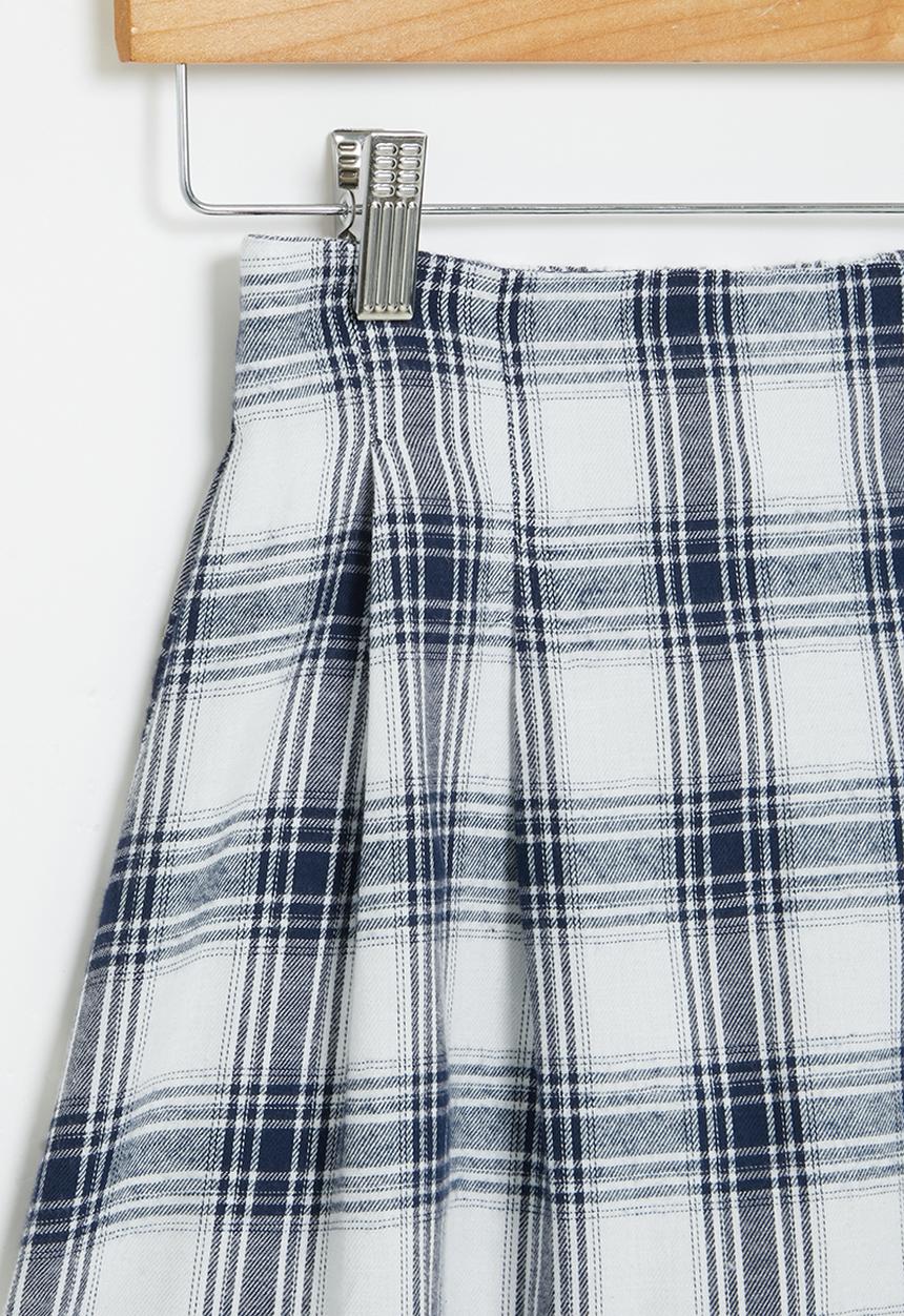 Superbalist - Check skirt - ivory/navy check