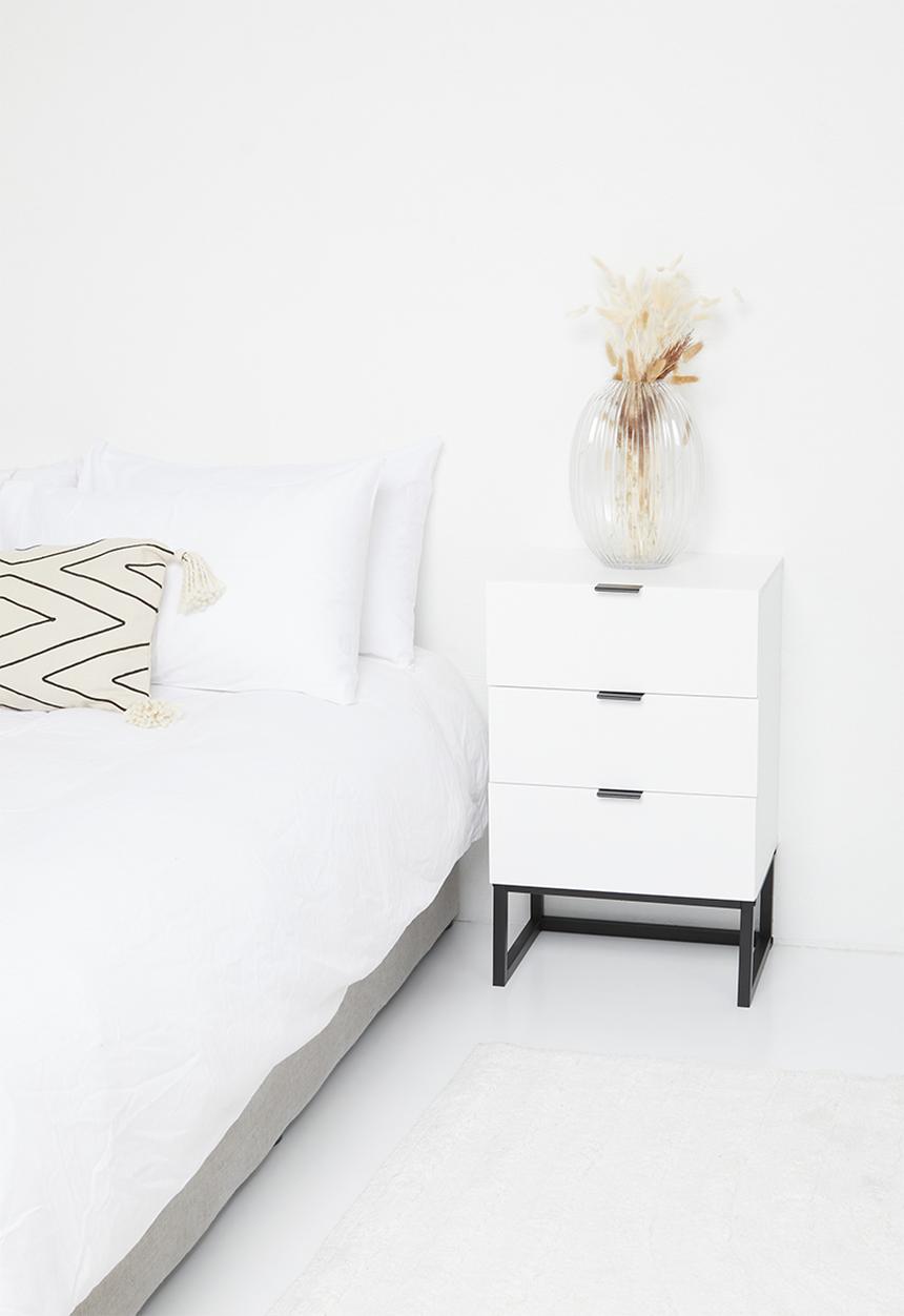 Sixth Floor - Stockholm 3 drawer storage - white