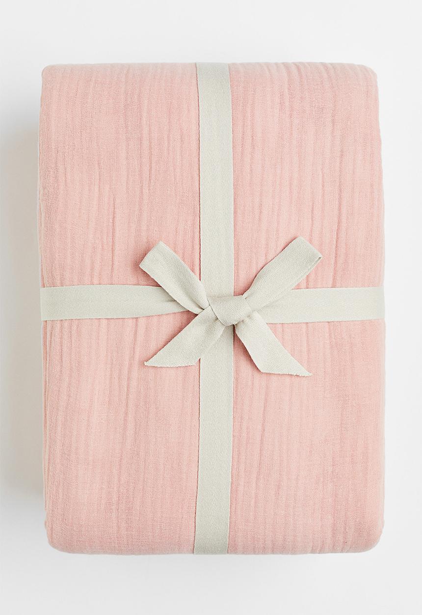 H&M - Muslin single duvet cover set - pink