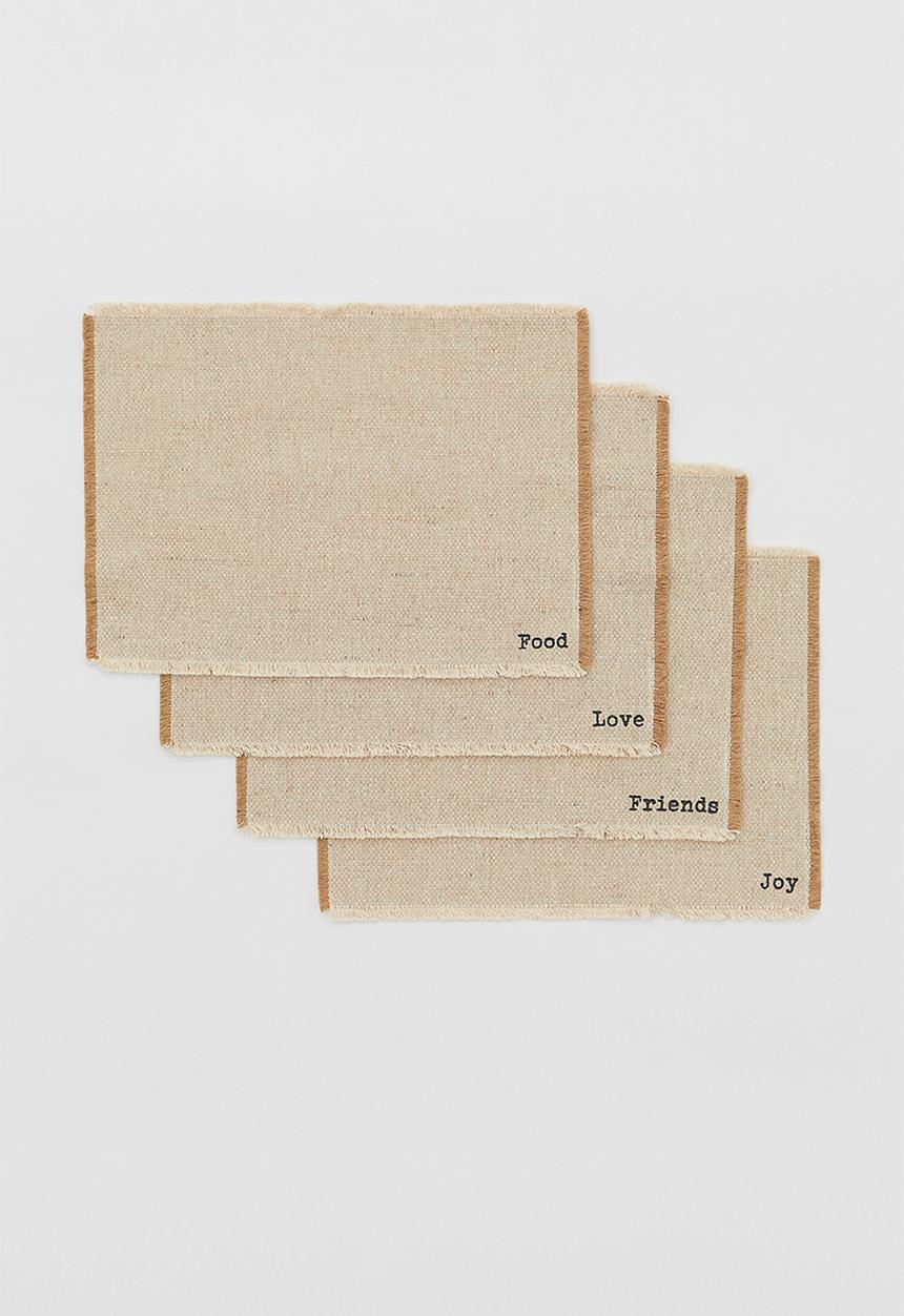 H&M - 4-pack jute-blend table mats - beige