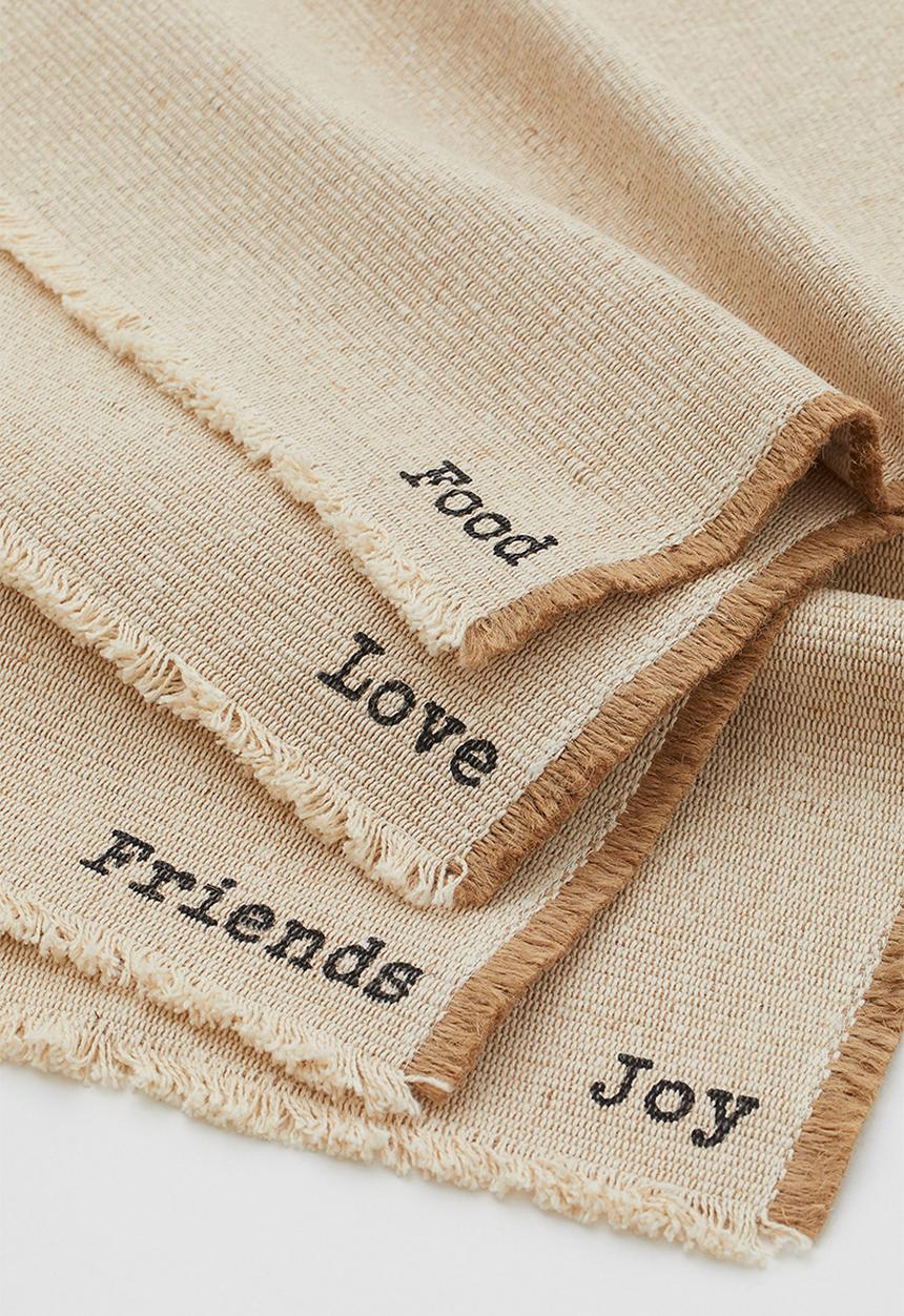 H&M - 4-pack jute-blend table mats - beige