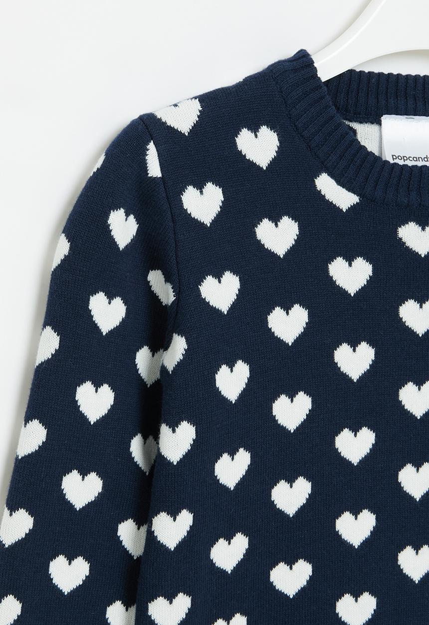Pop Candy - Girls heart print jersey - navy